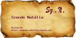 Szende Natália névjegykártya